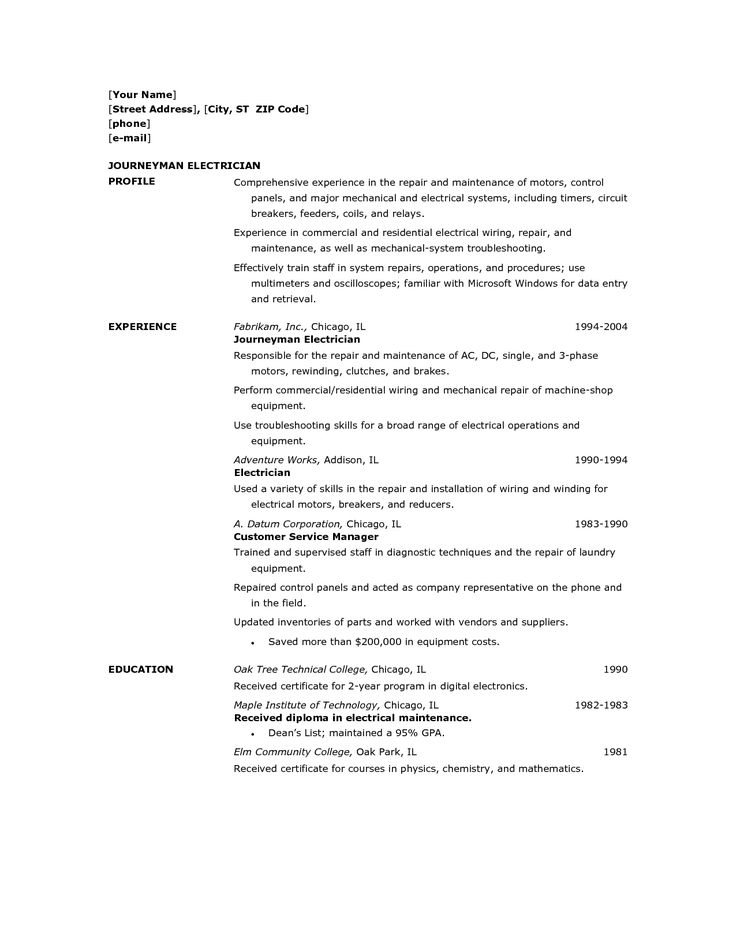 25+ melhores ideias de Home electrician no Pinterest - electrician resume template 25+ melhores ideias de Home electrician no Pinterest - electrician resume template