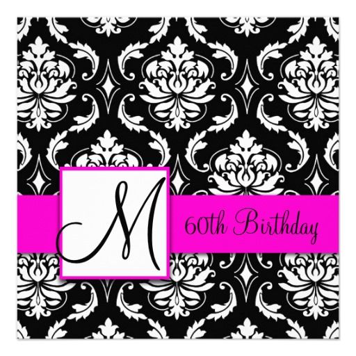 black and pink party invitations
