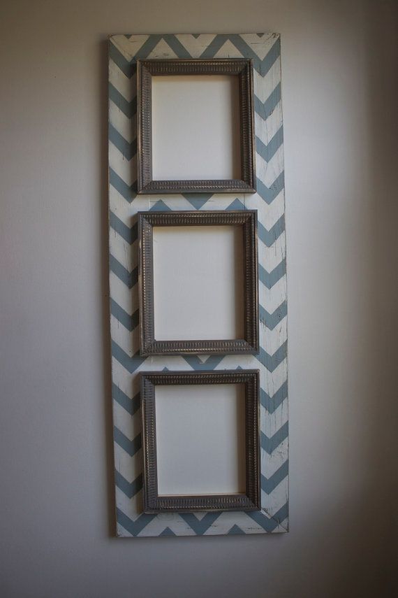 3 Multi Opening Chevron Distressed Picture Frame 8x10 3 Multi Opening Chevron Distressed Picture Frame 8x10 Meditative Blue And Man Cave Grey Trims 家居相框壁掛類 Pinterest Frames