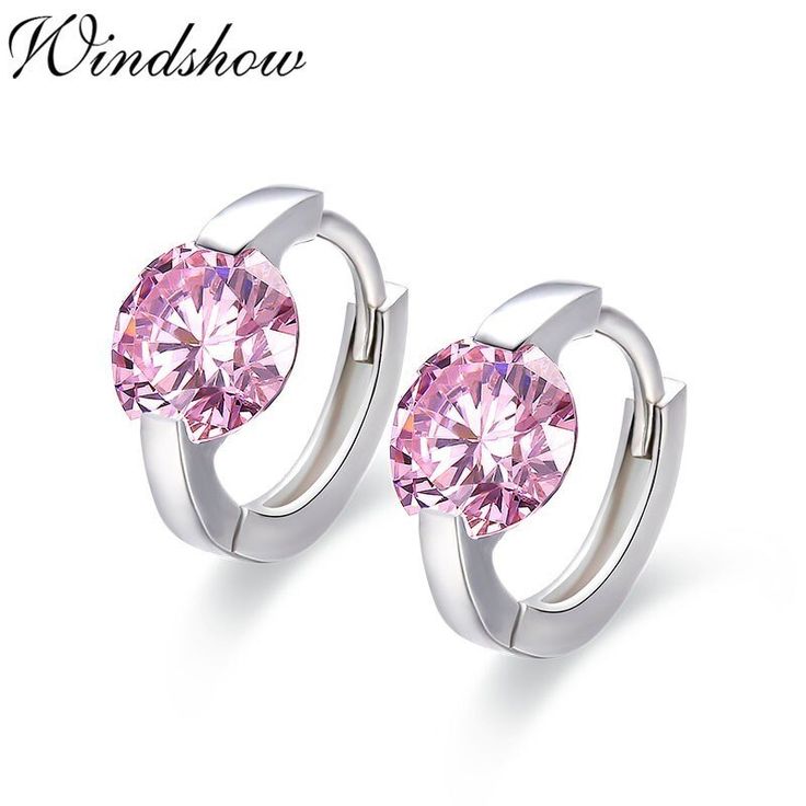Para Niños Niñas De Plata Esterlina Ronda Rosa Rosa Aretes