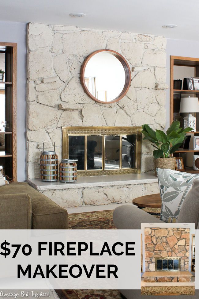 Limewash Stone Fireplace Makeover Bye Orange - Fireplace Makeovers Limewash Stone Fireplace Makeover Bye Orange - Fireplace Makeovers