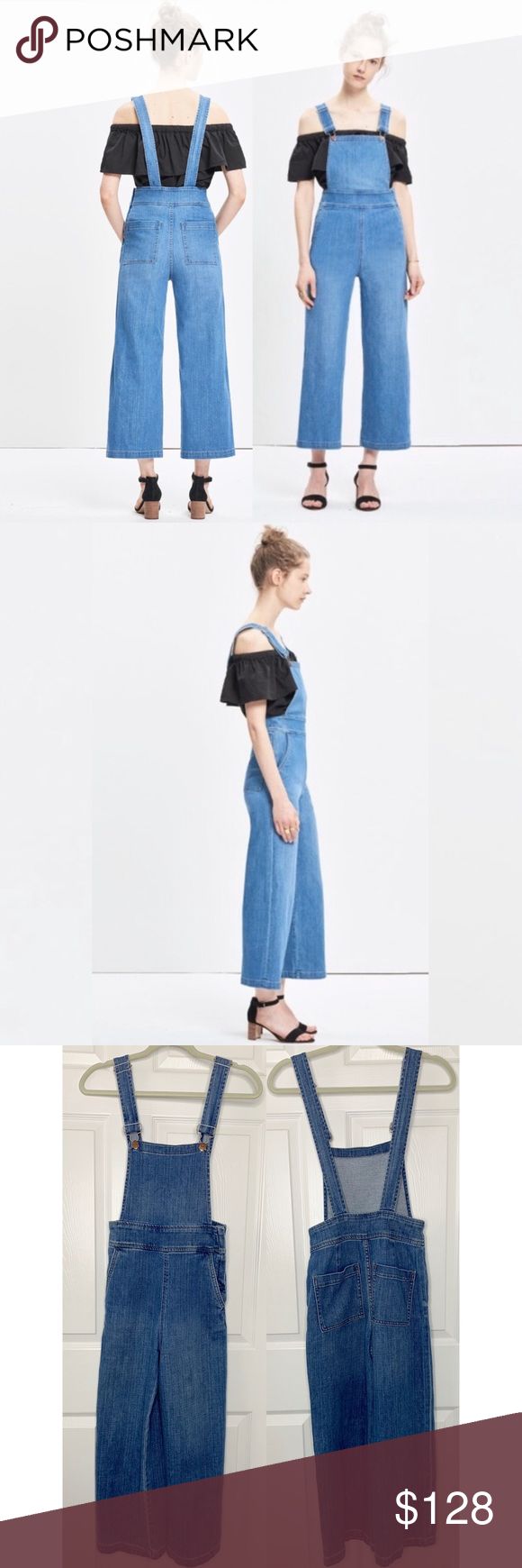 Madewell Myra Wash Summit Culotte Overalls Sz XS Up for sale Madewell Jeans Over...
