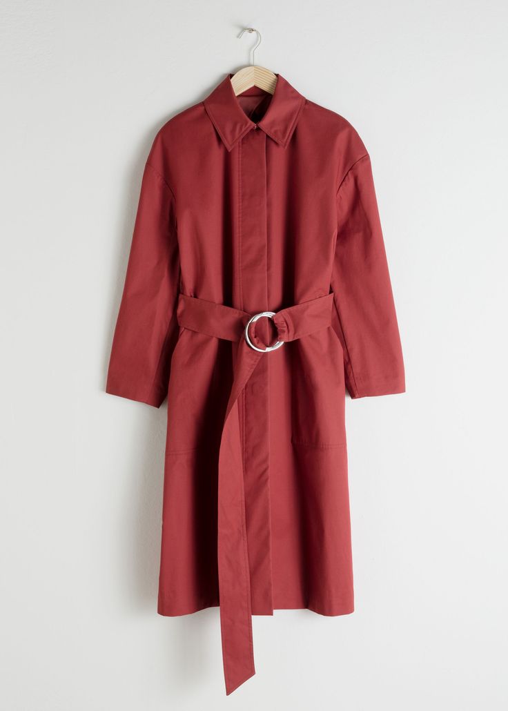 Belted Cotton Twill Trenchcoat Rockar Bomull Belted Cotton Twill Trenchcoat, Belted Cotton Twill Trench Coat