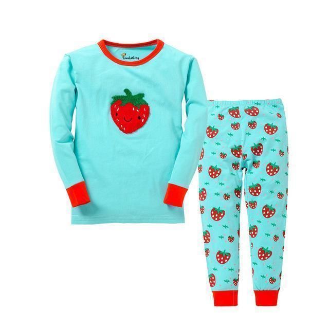 SHOPPE N SMILE Girls Long Sleeve Zebra Print Cotton Pajama Set
