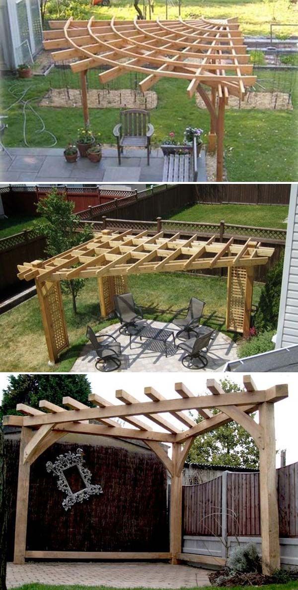 Eine Ecke Pergola ist platzsparend und kann überall im Hinterhof angeordnet wer...