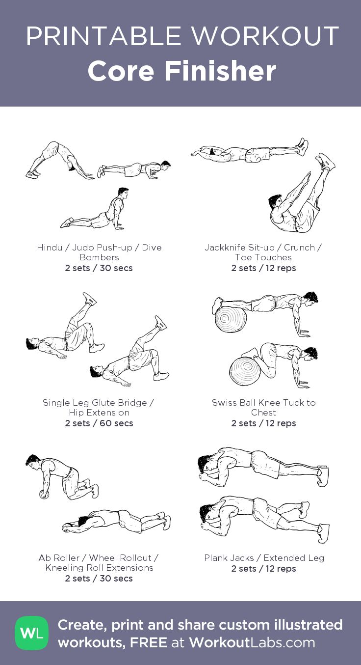 List Of Core Workout Pdf With Cardio