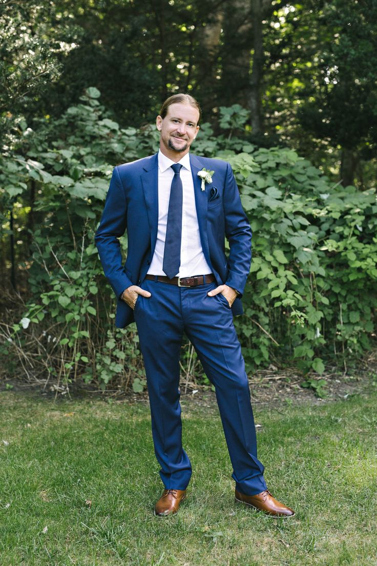 323 Best Groom Fashion Images On Pinterest Bridal Groom Fashion Blue Suit Brown Shoes Succulent Bout Tie