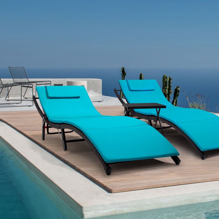 Lacoo 3 Pieces Outdoor Chaise Lounge Chair Patio Furniture Adjustable Folding Lawn Poolside Pe Rattan Seating With Table Beig Lacoo 3 Pieces Outdoor Chaise Lounge, Chaise Lounge Outdoor Foldable Desk