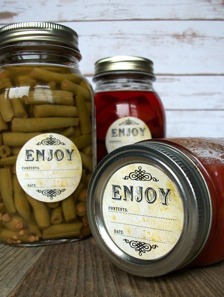 Vintage Enjoy Canning Labels | Canning jar labels, Canning labels, Vintage canning labels