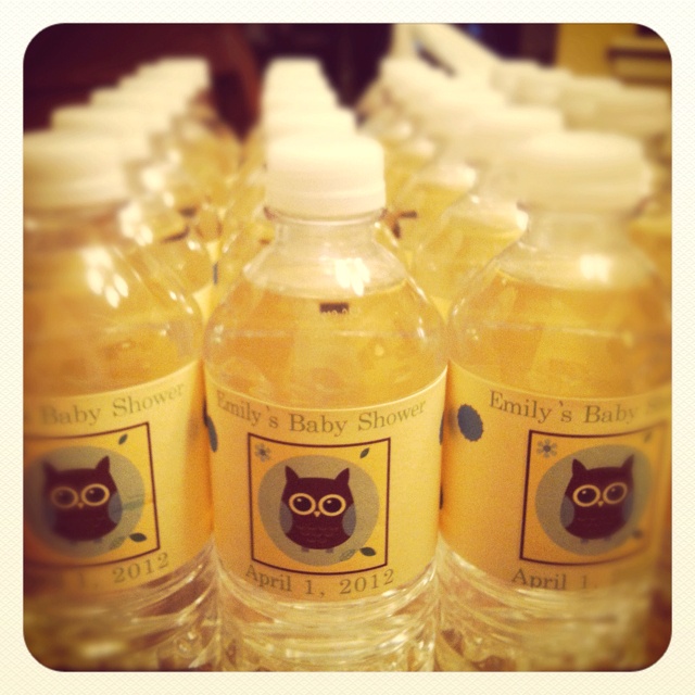 Owl baby shower water bottle labels! | Owl baby shower, Baby shower water bottles, Water bottle ...
