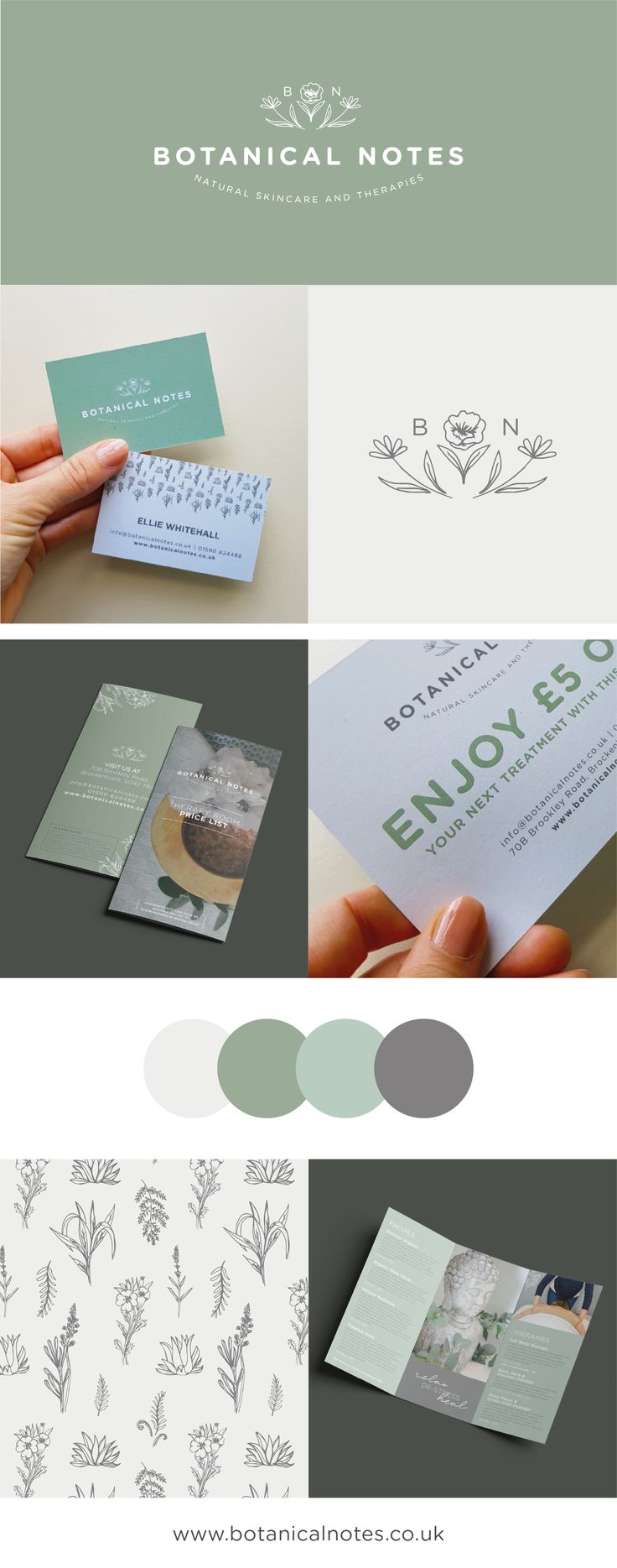 Botanical Notes. Health, Beauty and Wellbeing Branding. Logo and Brand Identity.