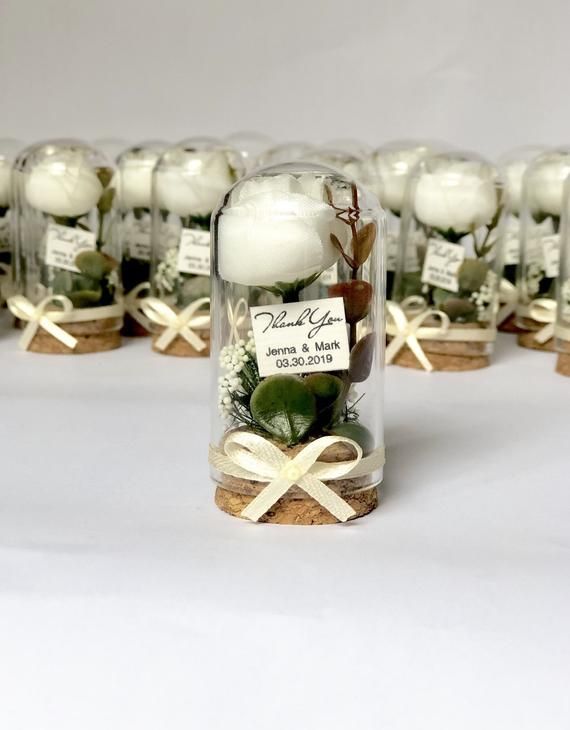 10pcs Mini Beauty and the Beast Rose Domes, Jar favors, Wedding favors, Glass favors, Favors, Wedding favors, Favours, Boho, Baby shower img