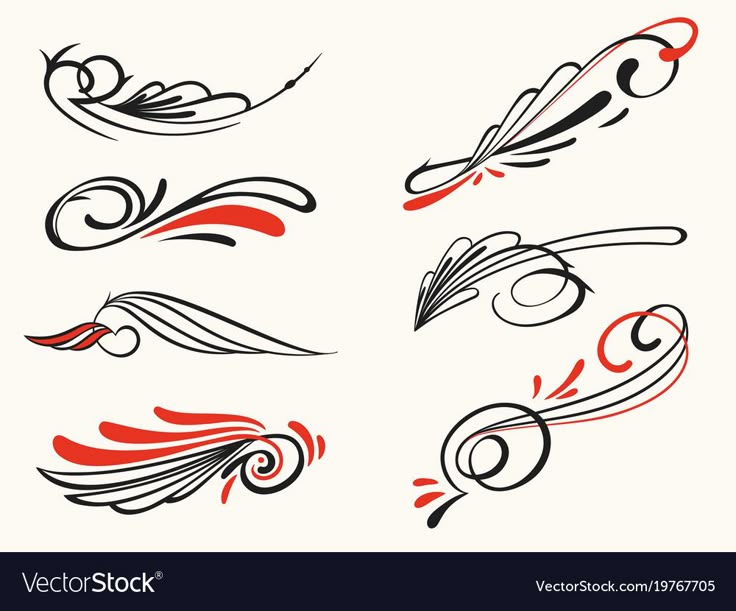 Old school swirl styled pin stripes graphic ornaments elements, vector Old school swirl styled pin stripes graphic ornaments elements, vector