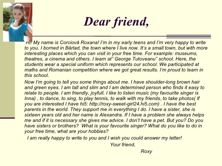 Write A Friendly Letter To A Friend - Opinion of ...