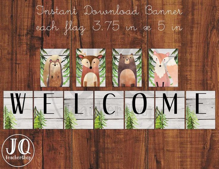 printable-small-welcome-woodland-theme-banner-forest-theme-etsy-in