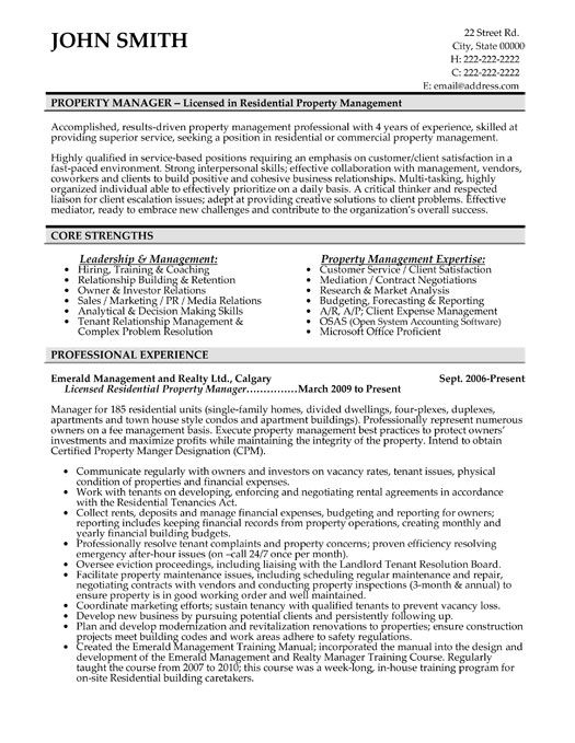Click Here to Download this Property Manager Resume Template! http://www.resumetemplates101.com/Real%20Estate-resume-templates/Template-408/