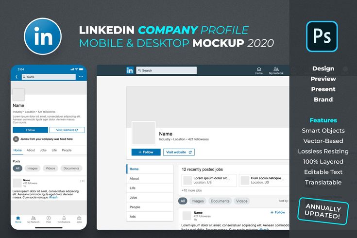 LinkedIn Company Profile Mockup | Company profile, Mockup ...