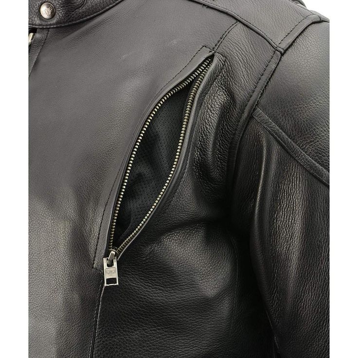 Milwaukee Mens Premium Leather Vented Scooter Jacket LKM1765-BLK-5X Black, 5X-Large Milwaukee Mens Premium Leather Vented Scooter Jacket LKM1765-BLK-5X Black, 5X-Large