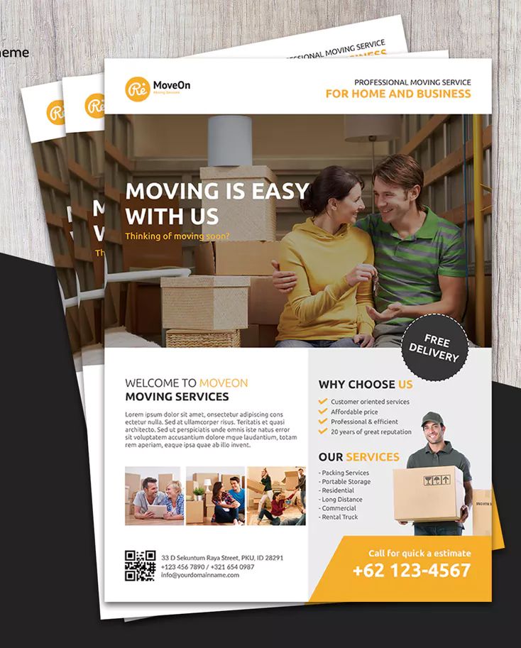 moving flyer template psd a4 download posters moving flyer template