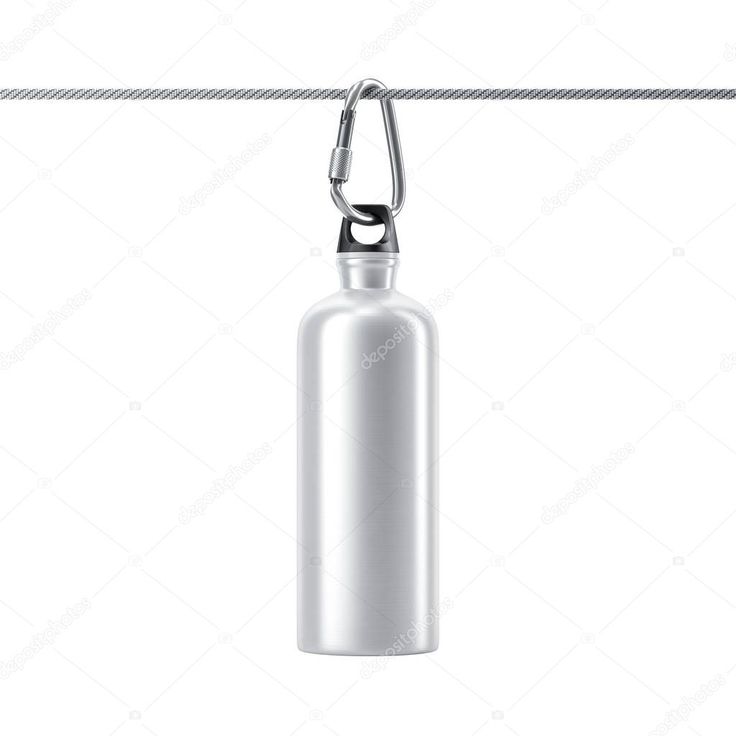 Download Metal Steel Sport Bottle Mockup Water Carabiner Hanging ...