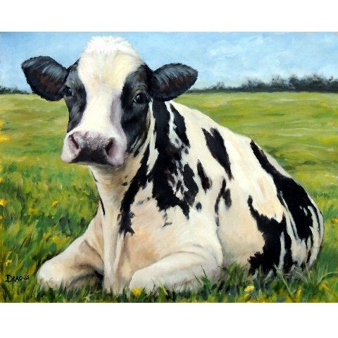 Holstein Cow Farm Animal Art Print of Original Painting by Dottie Dracos, dairy cow, black and white cow, farm art, cow art – Tiere | Animals Holstein Cow Farm Animal Art Print of Original Painting by Dottie Dracos, dairy cow, black and white cow, farm art, cow art – Tiere | Animals
