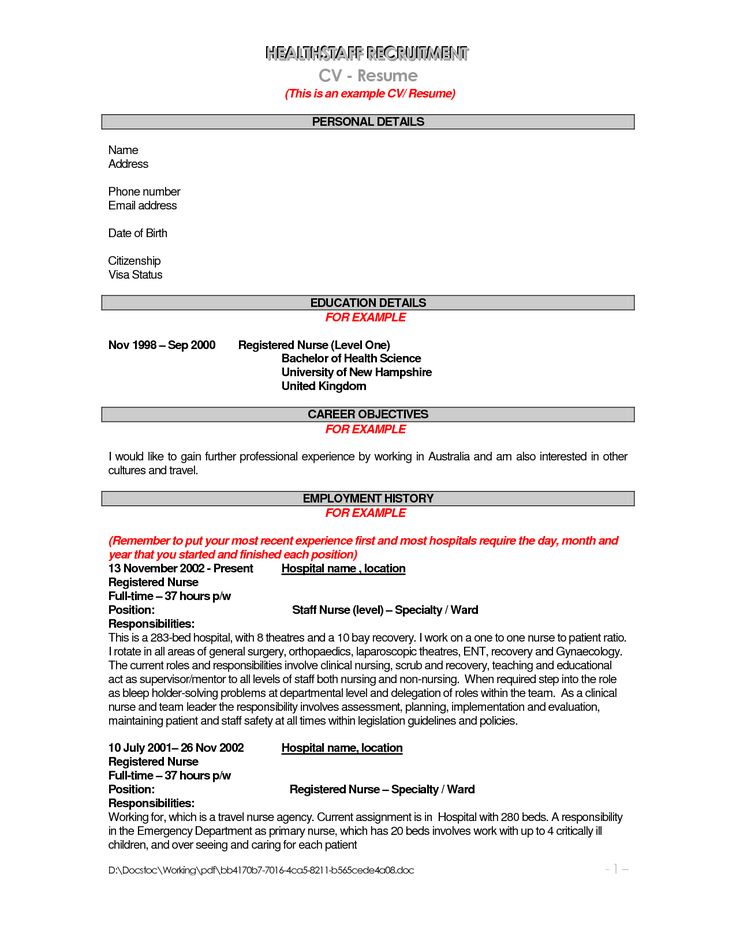 resume objectives for any position