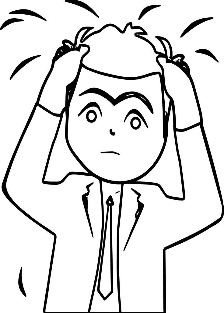 Funny Stressful Angry Management Coloring Page | Cartoon coloring pages