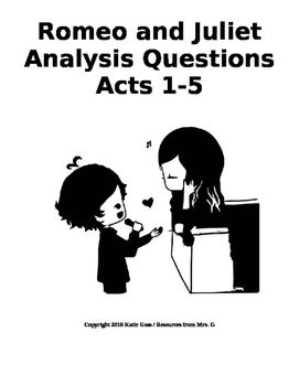 Literary analysis questions for romeo and juliet