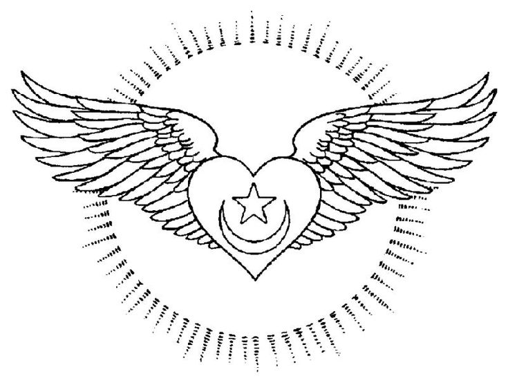 Download Coloring Page Of Hearts With Wings | Heart with wings tattoo, Coloring pages
