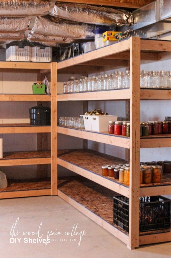 Diy Shelves Storage Ideas In 2020 Diy Basement Basement Shelving Diy Storage Shelves