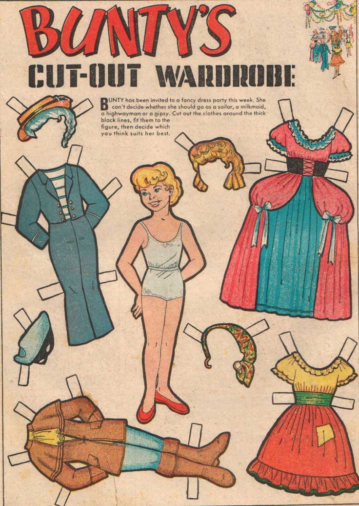 bunty comic book paper doll 5 remember these well loved the cut out dolls had a tin full