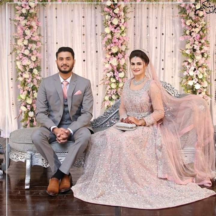 Grey and pink walima dress hotsell