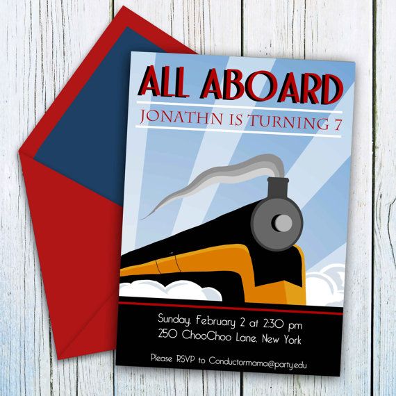 Train Baby Shower invitation INSTANT by DecoPartyPrintables | Trains