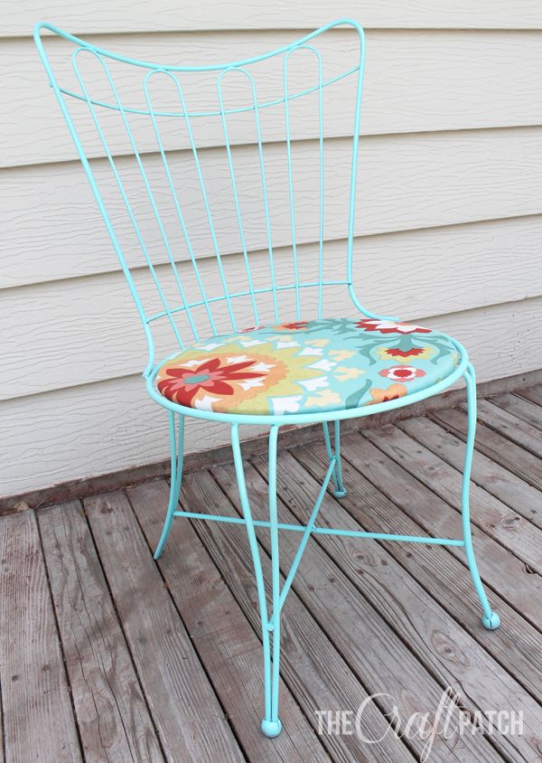Amazing Patio Set Transformation The Craft Patch Round Chair Metal Chairs Diy Round Chair Metal Patio Chairs, Reupholster Patio Chairs