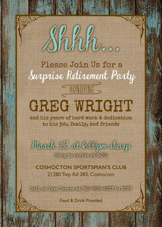 rustic surprise retirement party