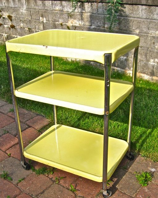 Vintage Cosco Enameled Metal Rolling Cart Kitchen Vintage Cosco Enameled Metal Rolling Cart Kitchen Pinterest And