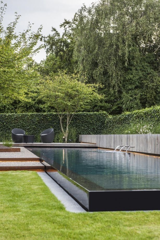 Unsere Gärten Stijn Phlypo Garden Design Trend Pinterest Design Gard Modern Design Pool Landscape Design Backyard Pool Landscaping Pool Landscaping