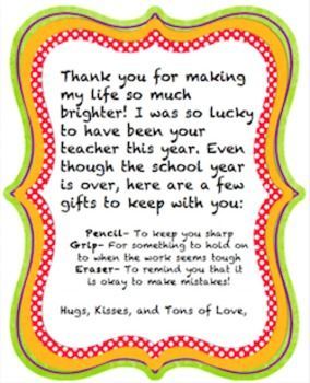 A simple & sweet goodbye-gift letter to give to students (of any age) before sending them off for the summer. It's hard to find the perfect way to say goodbye to a class of amazing students- This poem is an easy and thoughtfelt way to do just that.