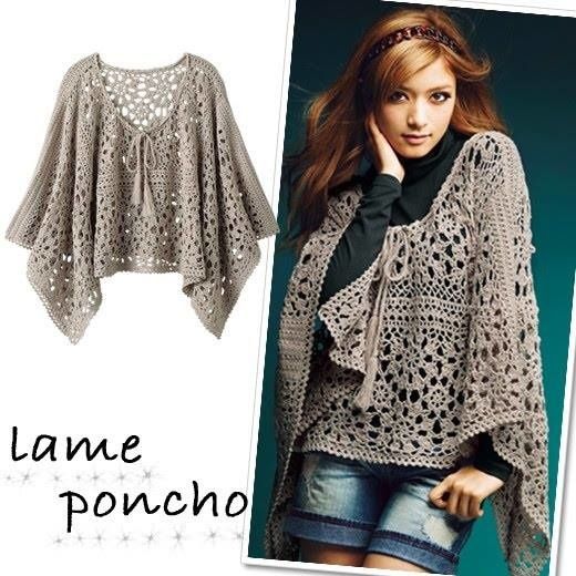 modele de poncho au crochet