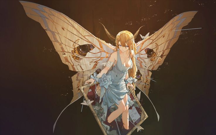 Anime girl with fairy wings