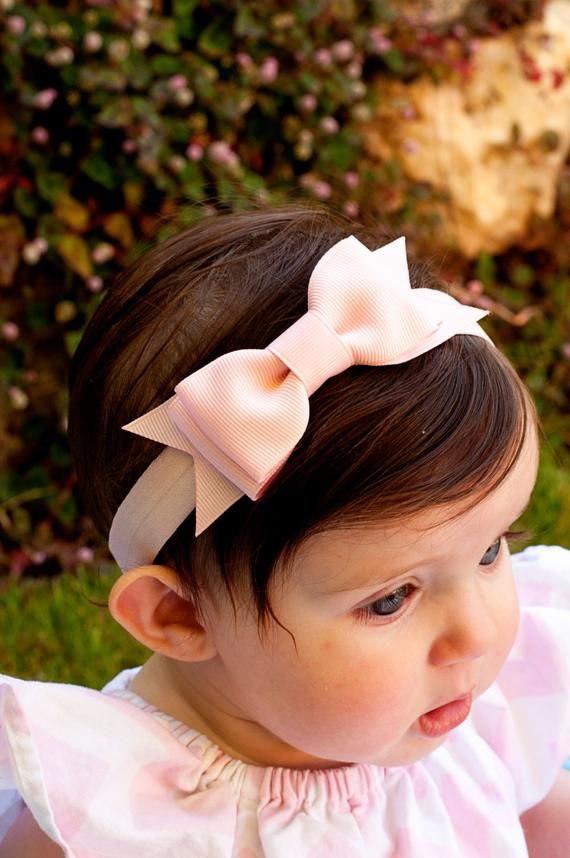 Girls Hair Bows Boutique Hairbows Baby Headbands set of 5 Basic 5 inch Classic