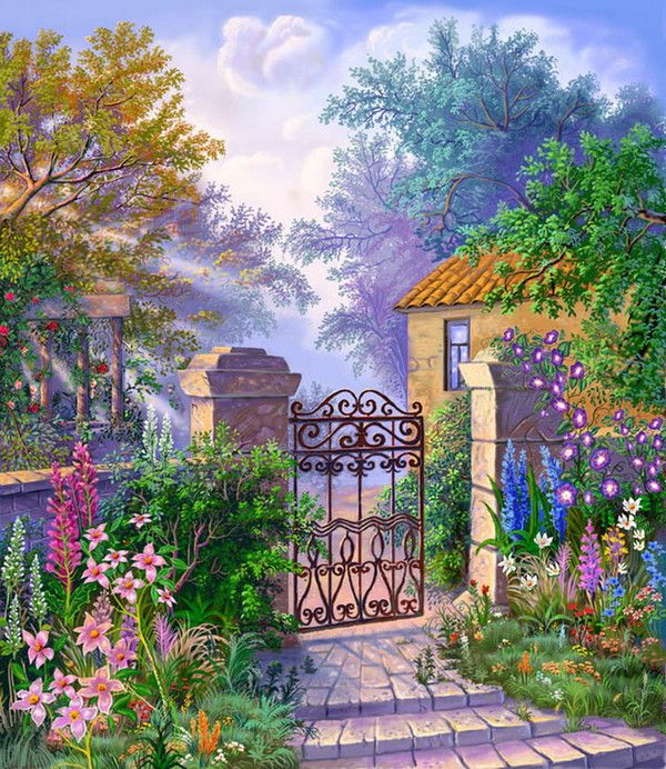Flower Garden Paintings 1504 best cottage garden and landscape art images on pinterest Flower Garden Paintings 1504 best cottage garden and landscape art images on pinterest