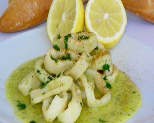 aros de calamar a la plancha