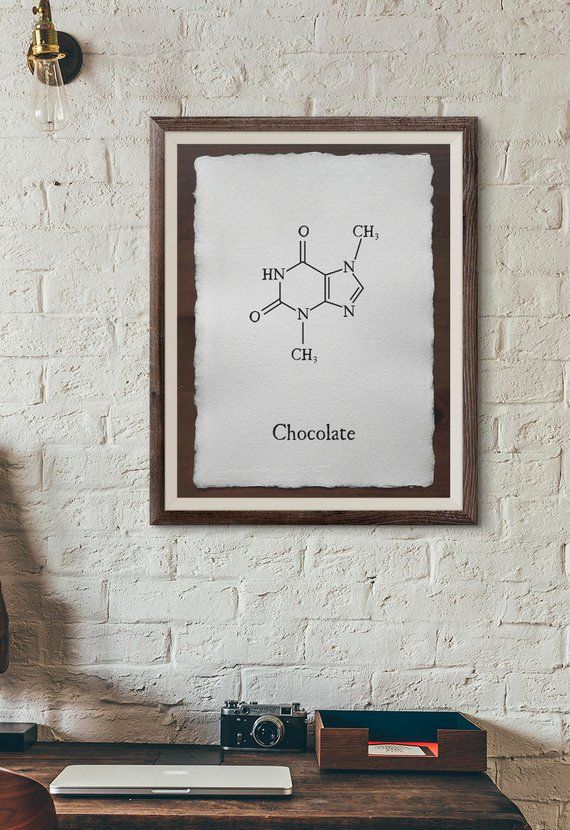 Chocolate lab, chocolate chemistry, chemistry decor, chemistry art, molecule art...