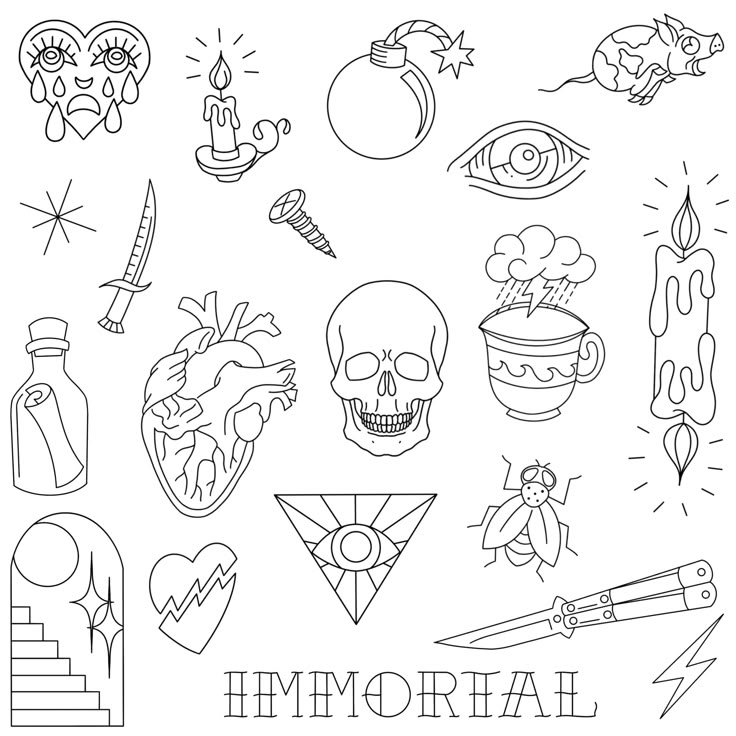 Stencils Immortal Tattoo Designs Ready To Use Easy To Apply 3c0431a8d245806473ac8db19874b1d9