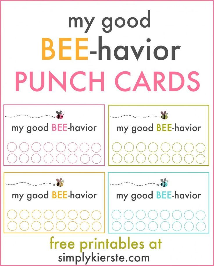 good behavior punch cards behavior punch cards kids free printable behaviour charts for home