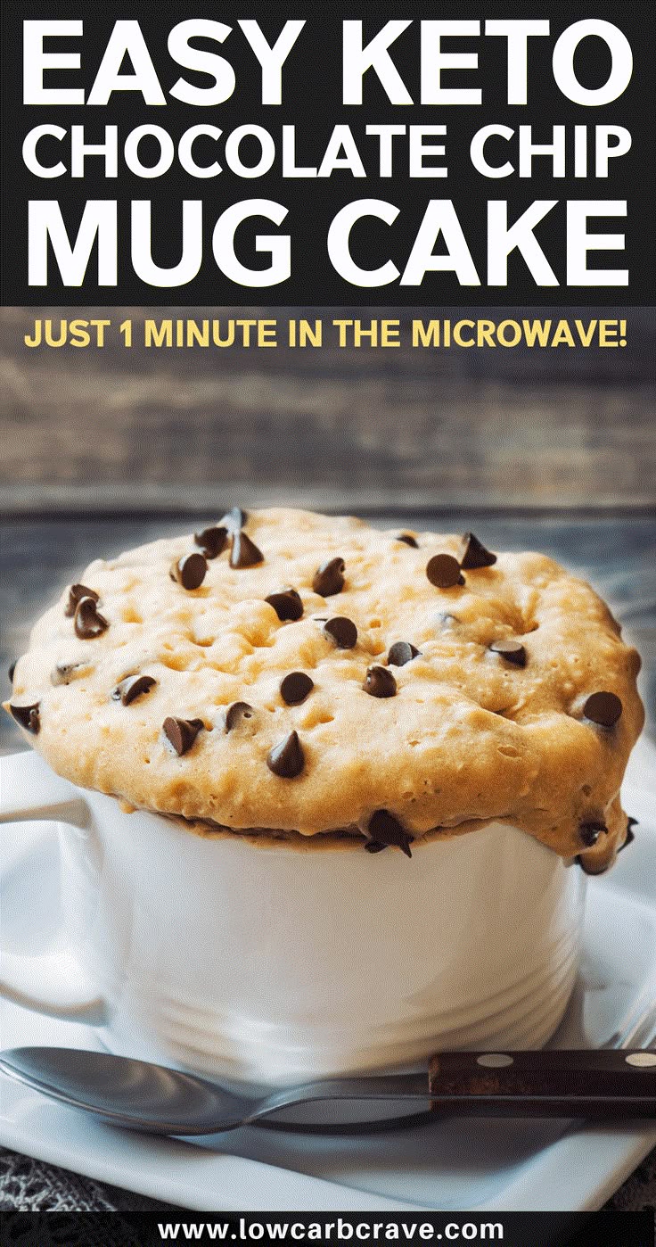 Chocolate Chip Cookie Mug Cake Keto Chocolate Chip Cookie Mug Cake Keto