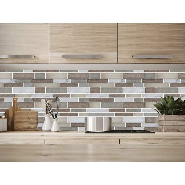 Inhome Metro Tile Peel And Stick Backsplash Lowes Com In 2021 Peel N Stick Backsplash Peel And Stick Tile Stick On Tiles