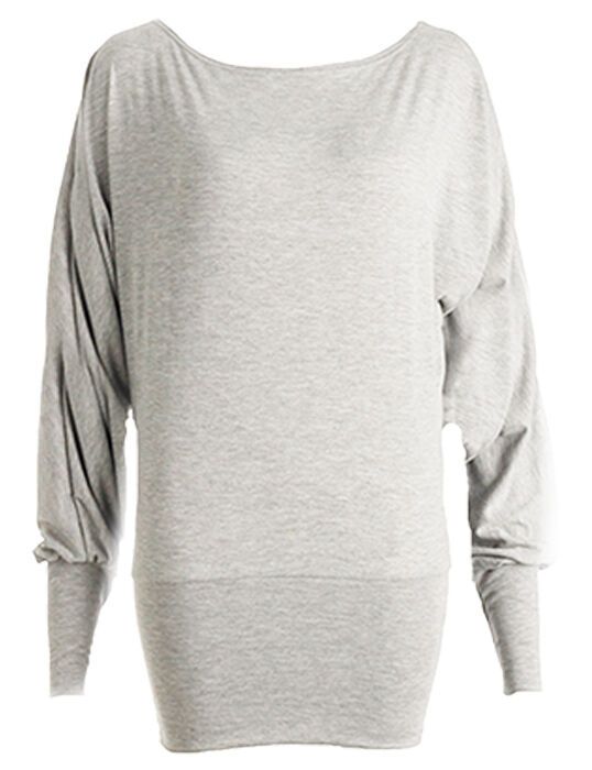 WOMEN ONE OFF SHOULDER BATWING LONG SLEEVE SLOUCHY T-SHIRT BAGGY TOP SIZES 8-26