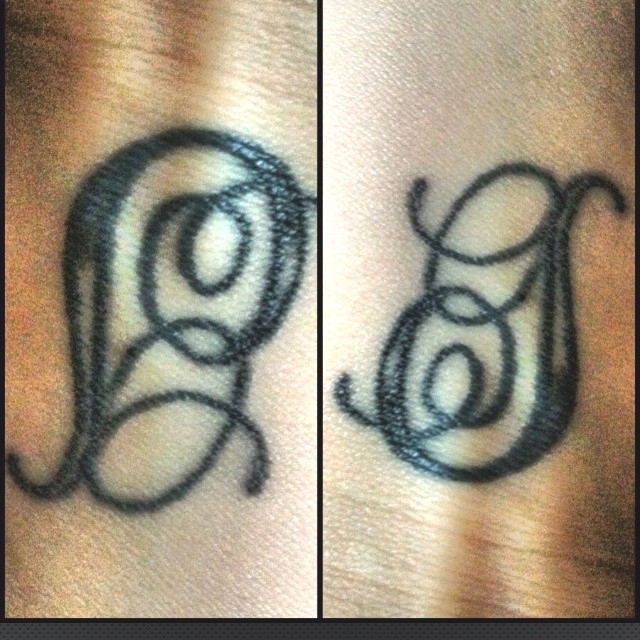 wrist tattoo letter g turn it the other way u0026 it u0027s the letter e wrist tattoo letter g turn it the other way u0026 it u0027s the letter e